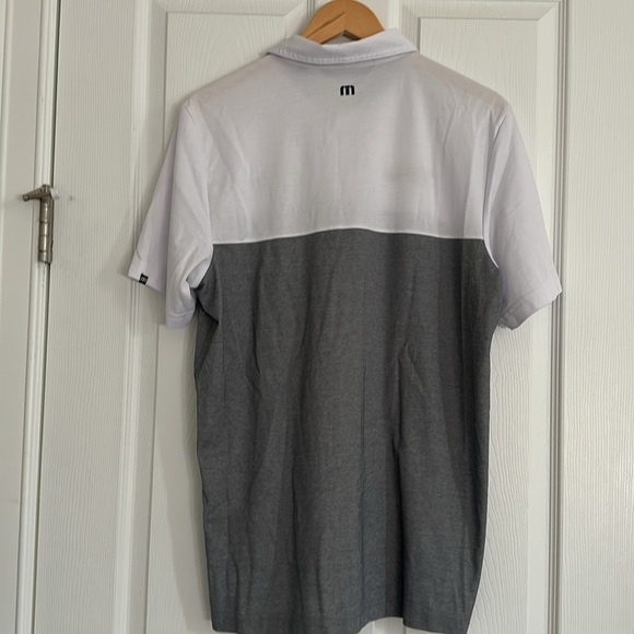 Travis Mathew White and Gray Polo Shirt - Picture 4 of 7